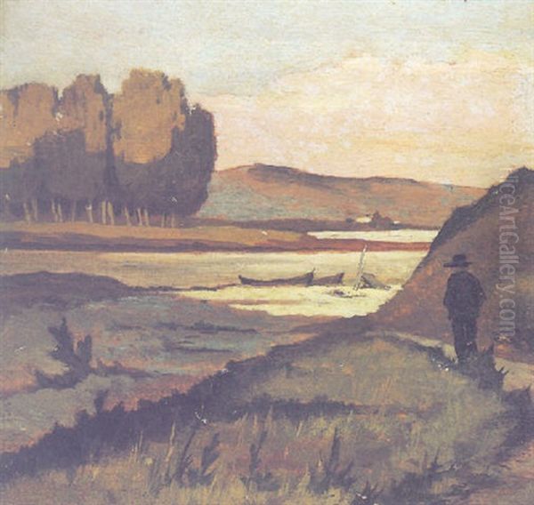 L'arno All'indiano Oil Painting by Giovanni Fattori