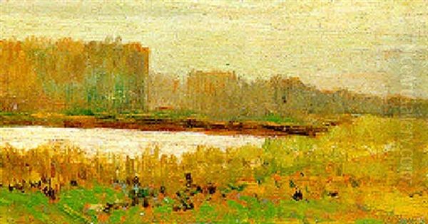 L'arno Alle Cascine Oil Painting by Giovanni Fattori