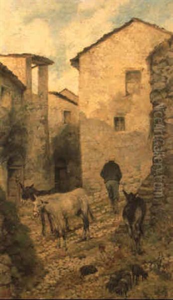 In Ciociaria Oil Painting by Giovanni Fattori