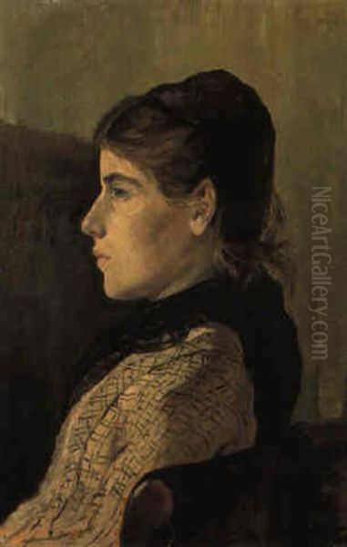 Donna Bionda Oil Painting by Giovanni Fattori