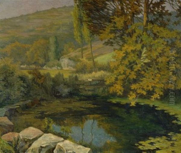 Paesaggio Con Laghetto Oil Painting by Emile-Eugene Fauconnier