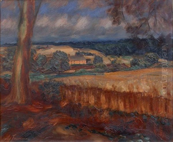 Paysage De Gros-rouvre Oil Painting by Henri Le Fauconnier