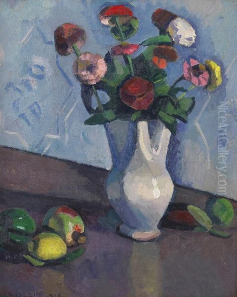 Les Zinnias Oil Painting by Maurice Asselin