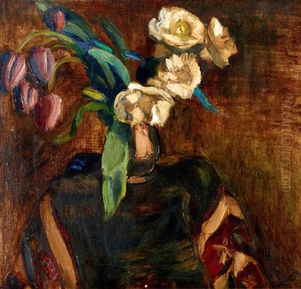 Fleurs Oil Painting by Henri Le Fauconnier