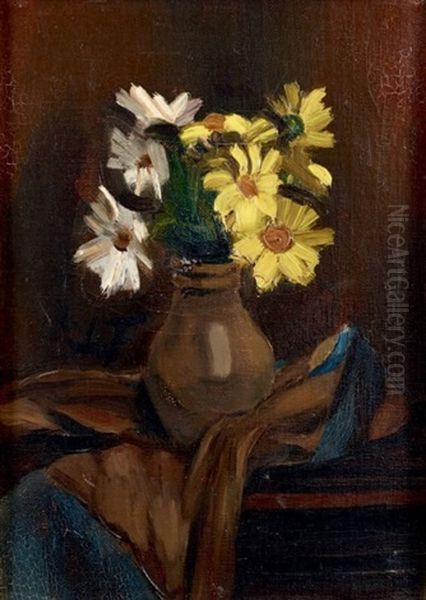 Bouquet De Marguerites Oil Painting by Henri Le Fauconnier