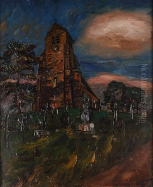 Le Cimetiere De Gros Rouvres by Henri Le Fauconnier