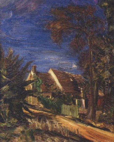 Chaumiere, Ciel Bleu Oil Painting by Henri Le Fauconnier