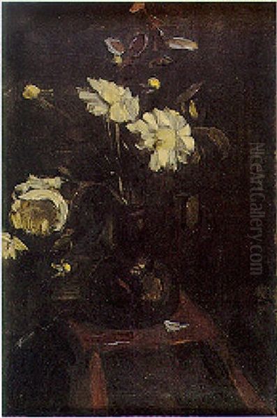 Les Dahlias Oil Painting by Henri Le Fauconnier