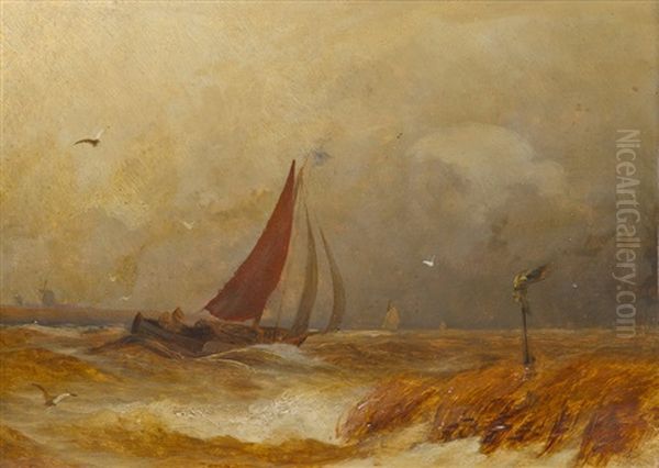 Fischerboote Im Sturm Oil Painting by Viggo Fauerholdt