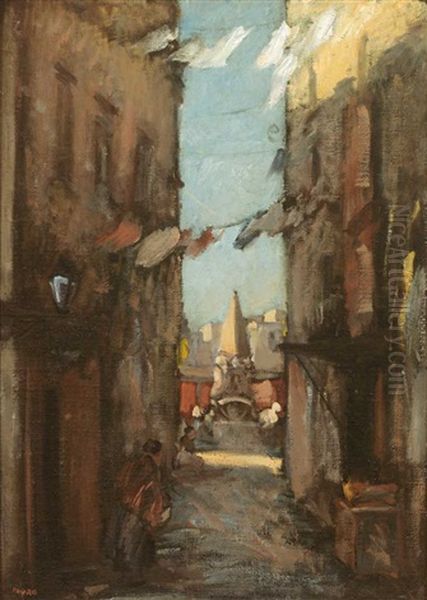 'gasse In Neapel' Oil Painting by Amandus Faure