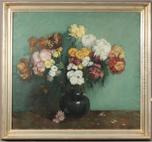 Chrysanthemen In Der Vase Oil Painting by Amandus Faure