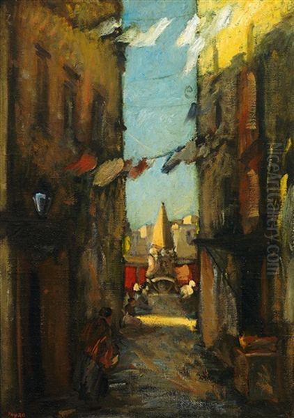 Gasse In Neapel by Amandus Faure