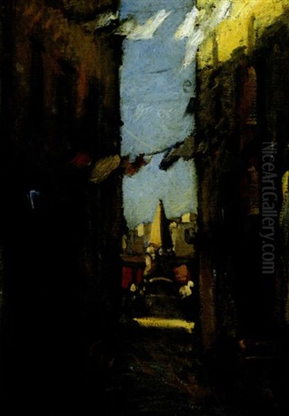 Gasse In Neapel Oil Painting by Amandus Faure