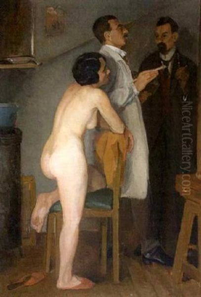 Im Atelier Oil Painting by Amandus Faure