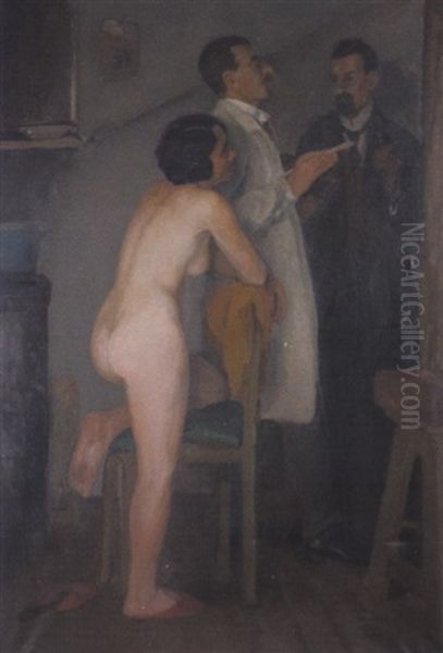 Im Atelier Oil Painting by Amandus Faure