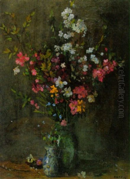 Groser Und Kleiner Blumenstraus Oil Painting by Amandus Faure