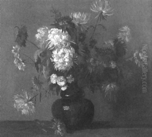 Blumenstilleben Mit Chrysanthemen Oil Painting by Amandus Faure