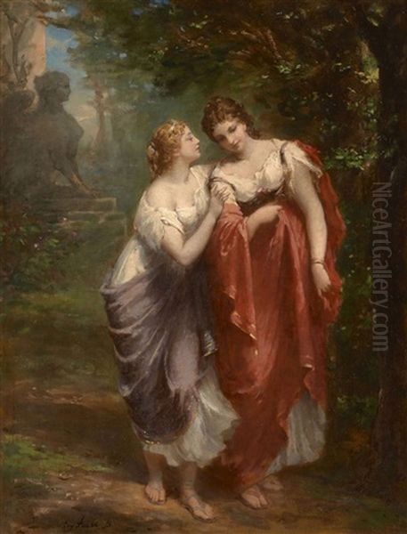 Les Deux Amies Oil Painting by Eugene Faure