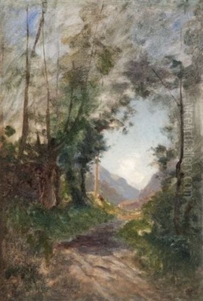 Vieux Chemin A Proveysieux Oil Painting by Eugene Faure