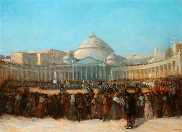 Military Parade At Pantheon Oil Painting by Victor-Amedee Faure