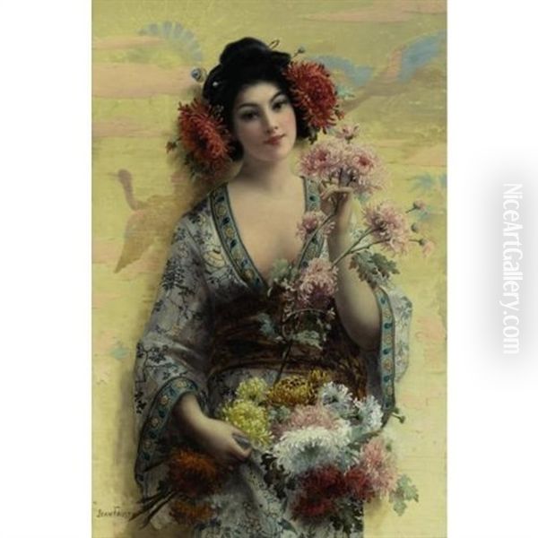 Fleurs De Japon Oil Painting by Joseph Faust