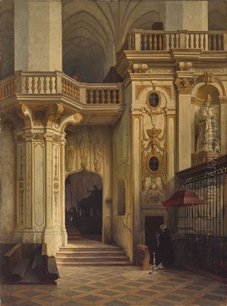 Der Bennobogen In Der Munchner Frauenkirche Oil Painting by Leonhard Faustner