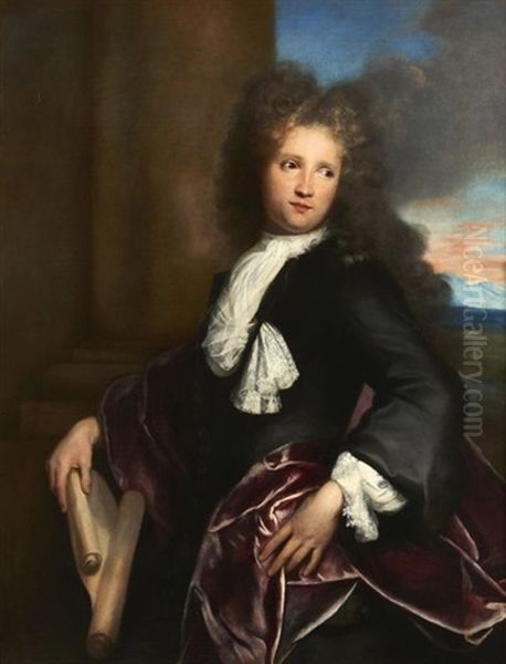 Portrait De Jean-francois Regnard Oil Painting by Henri-Antoine de Favanne