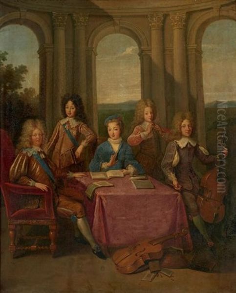 La Famille Du Grand Dauphin Oil Painting by Henri-Antoine de Favanne