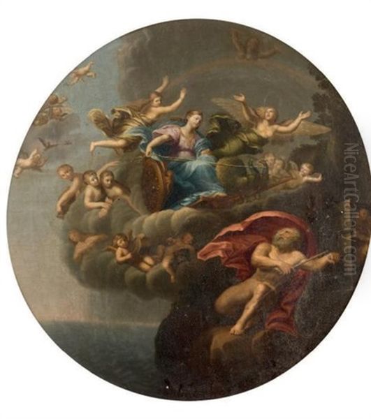 L'air Ou Junon Et Eole Oil Painting by Henri-Antoine de Favanne