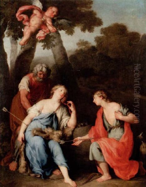 Atalanta Och Meleagre Oil Painting by Henri-Antoine de Favanne