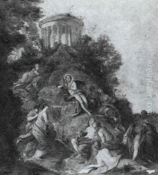 Parnassus Oil Painting by Henri-Antoine de Favanne