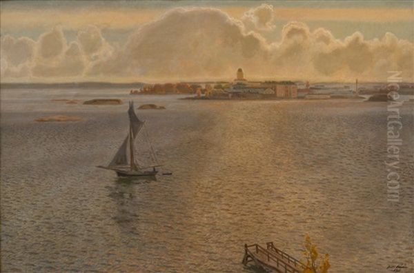 View Over Suomenlinna Oil Painting by Antti Faven