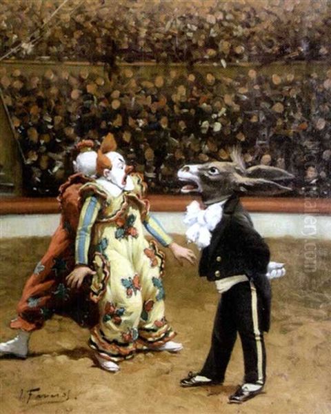 Bottom Et Les Clowns Oil Painting by Joseph B.B. Faverot