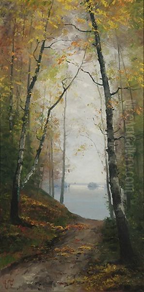 Lake Landscape Oil Painting by Ellen Favorin