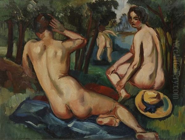 Baigneuses Oil Painting by Andre Favory