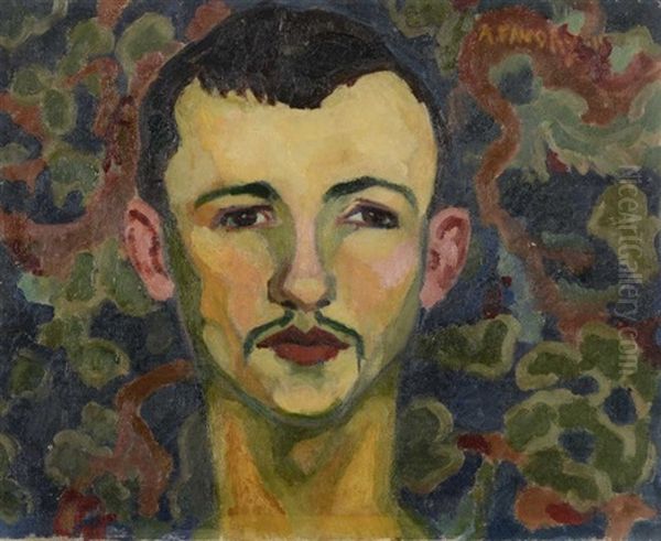 Portrait D'homme A La Moustache Oil Painting by Andre Favory