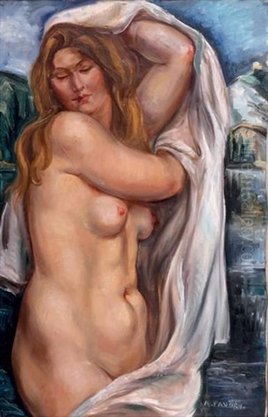 Baigneuse Au Drap Blanc Oil Painting by Andre Favory