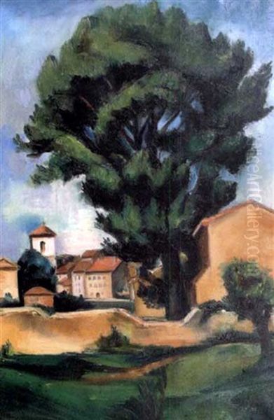 Paysage Au Grand Arbre Oil Painting by Andre Favory