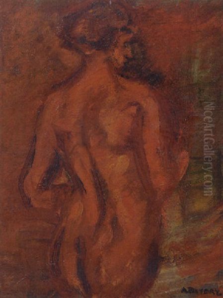 A Standing Nude Oil Painting by Andre Favory