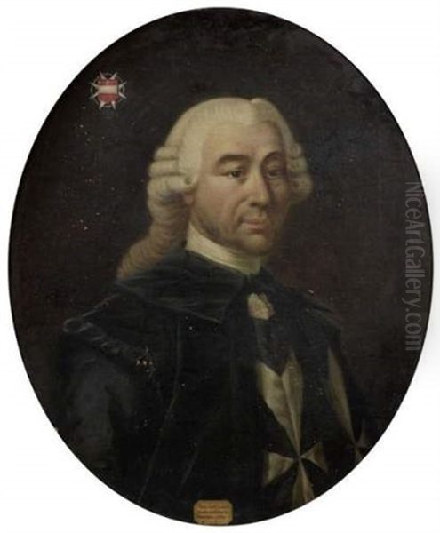 Portrait De Charles Renaud De Lastic, Chevalier De Saint Jean De Jerusalem Oil Painting by Antoine de Favray