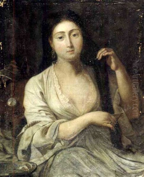 Portrait De Jeune Femme En Sultane Oil Painting by Antoine de Favray