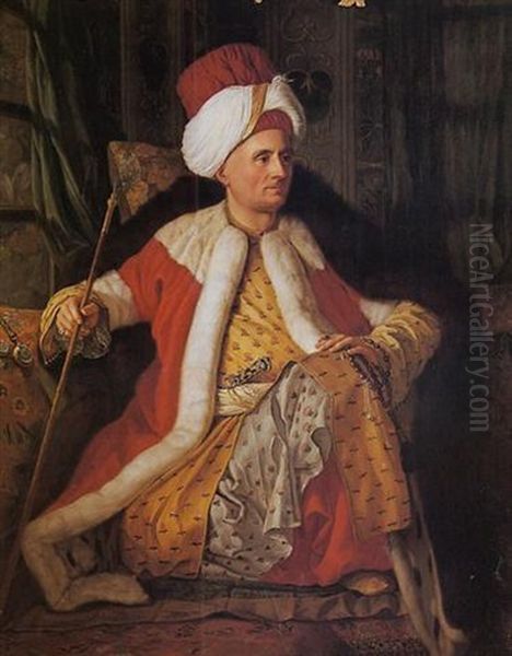 Portrait De Charles Gravier, Comte De Vergennes, Ambassadeur De France En Costume Turc Oil Painting by Antoine de Favray