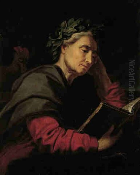 Asclepius, The God Of Healing And Medicine At A Table, Reading A Book Oil Painting by Antoine de Favray