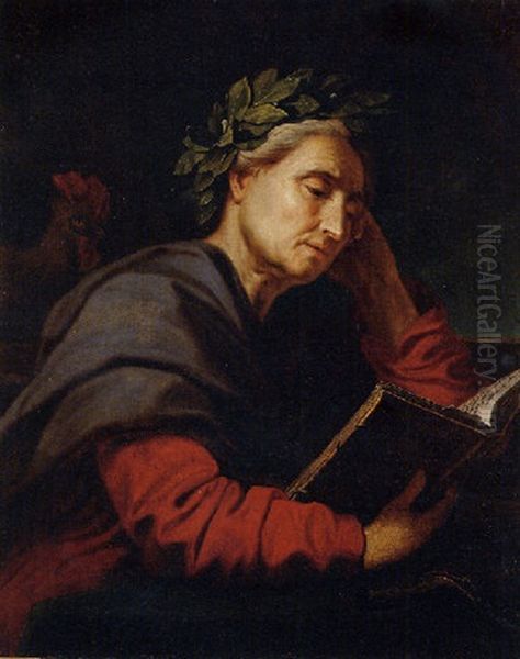 Asclepius, The God Of Healing And Medicine, Seated At A Table, Reading A Book Oil Painting by Antoine de Favray