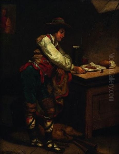 Gentilhomme, Retour De Chasse Oil Painting by Giacomo Favretto