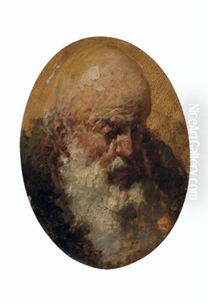 Ritratto Del Padre Oil Painting by Giacomo Favretto