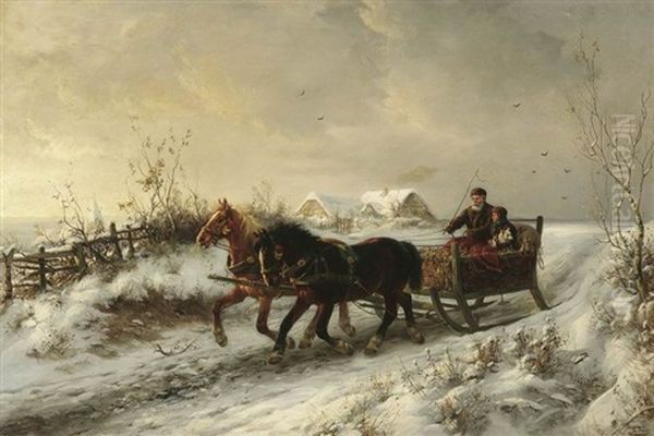 Im Winter Oil Painting by Ludwig Benno Fay