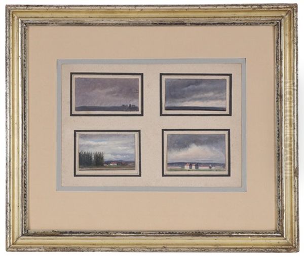 Landskap (4 Works) Oil Painting by Thomas Fearnley