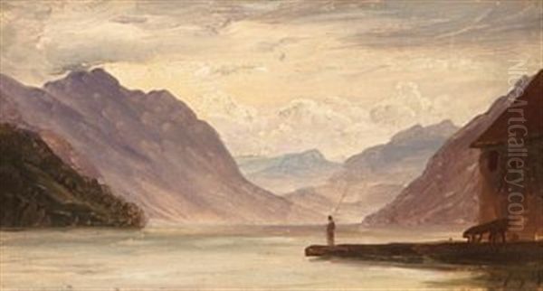 Fjordlandskap Fra Meiringen I Sveits Oil Painting by Thomas Fearnley