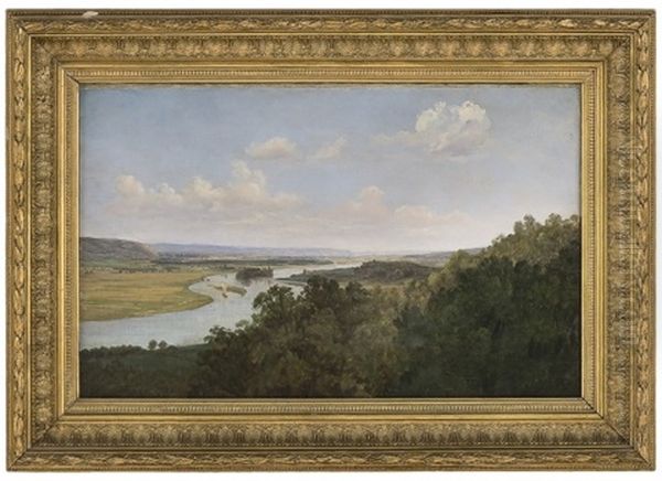 View Over The River Elbe Oil Painting by Thomas Fearnley